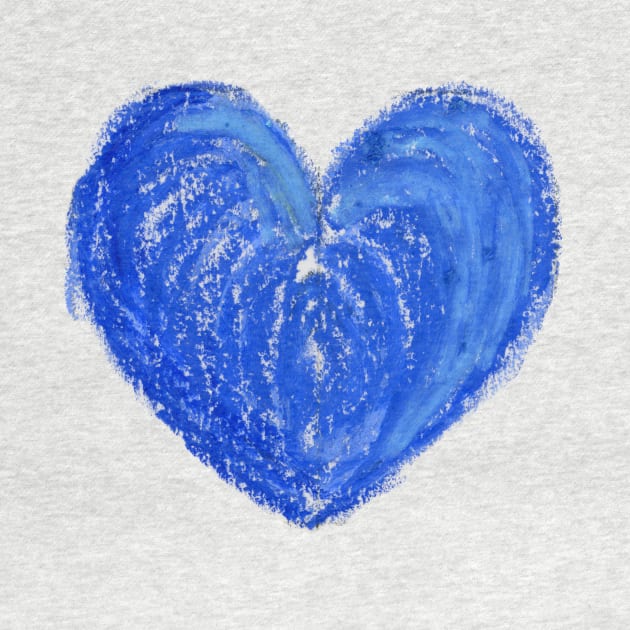 Blue Heart Drawn With Oil Pastels by CrysOdenkirk